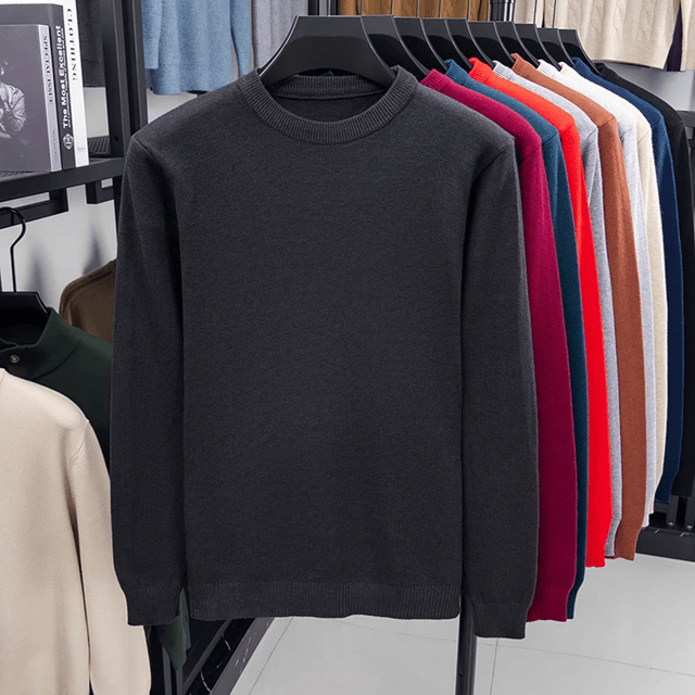 Modern Diamond Knit Crew Neck Sweater Mens Casual Pullover