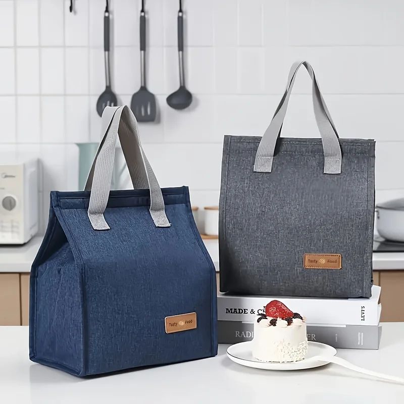 Large Capacity Insulated Lunch Bag – Vertical Cationic Thermal Food Tote with Handles, Leak-Resistant Meal Prep Cooler B