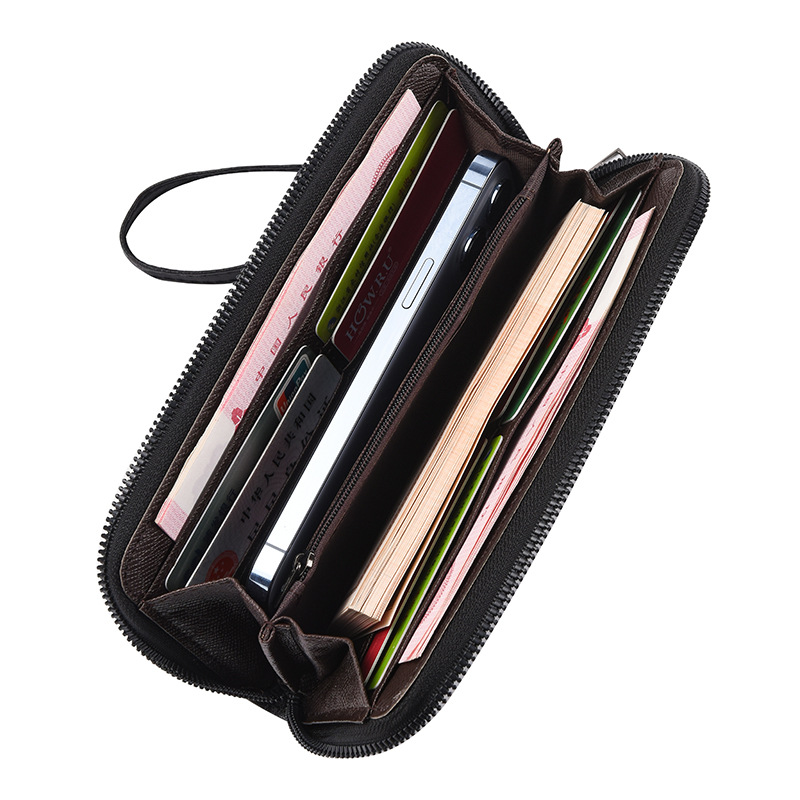 Large Capacity Leather Wallet for Men Phone Drivers License & Coin Clutch