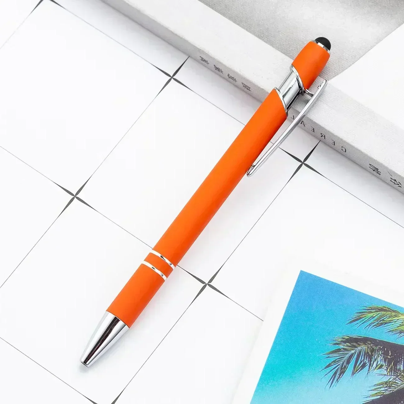 Customized Logo Ballpoint Pen, Personalized Stylus Touch Pen, Engrave Text Metal Pen, Office, School Stationery Supplies