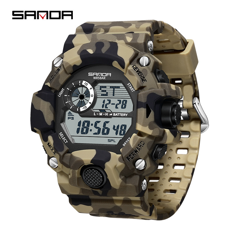 Waterproof Luminous Electronic Watch, Students Digital Watches, Fashion Military Multifunctional Date Alarm Clock