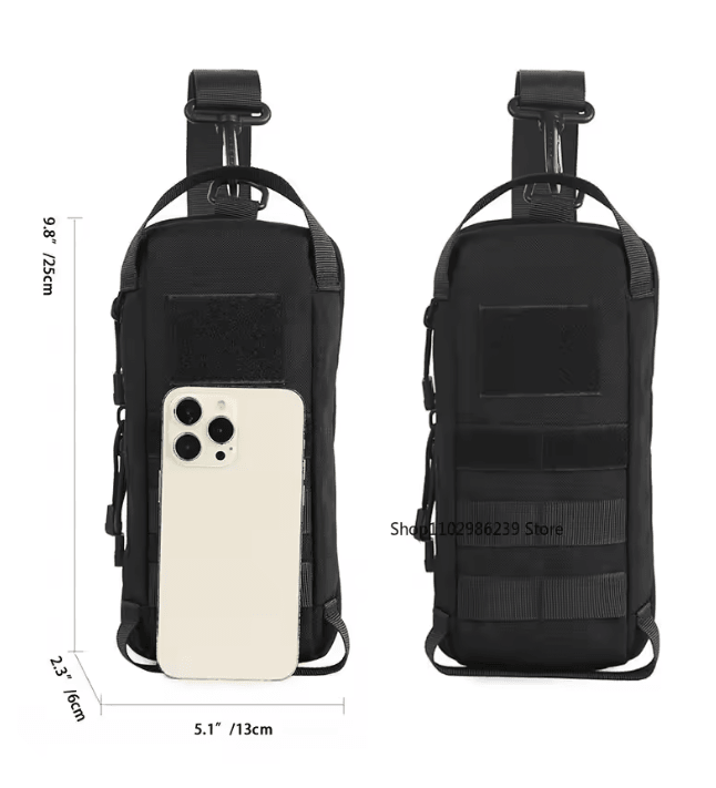 Tactical Shoulder Sling Chest Bag with IWB Pistol Pouch