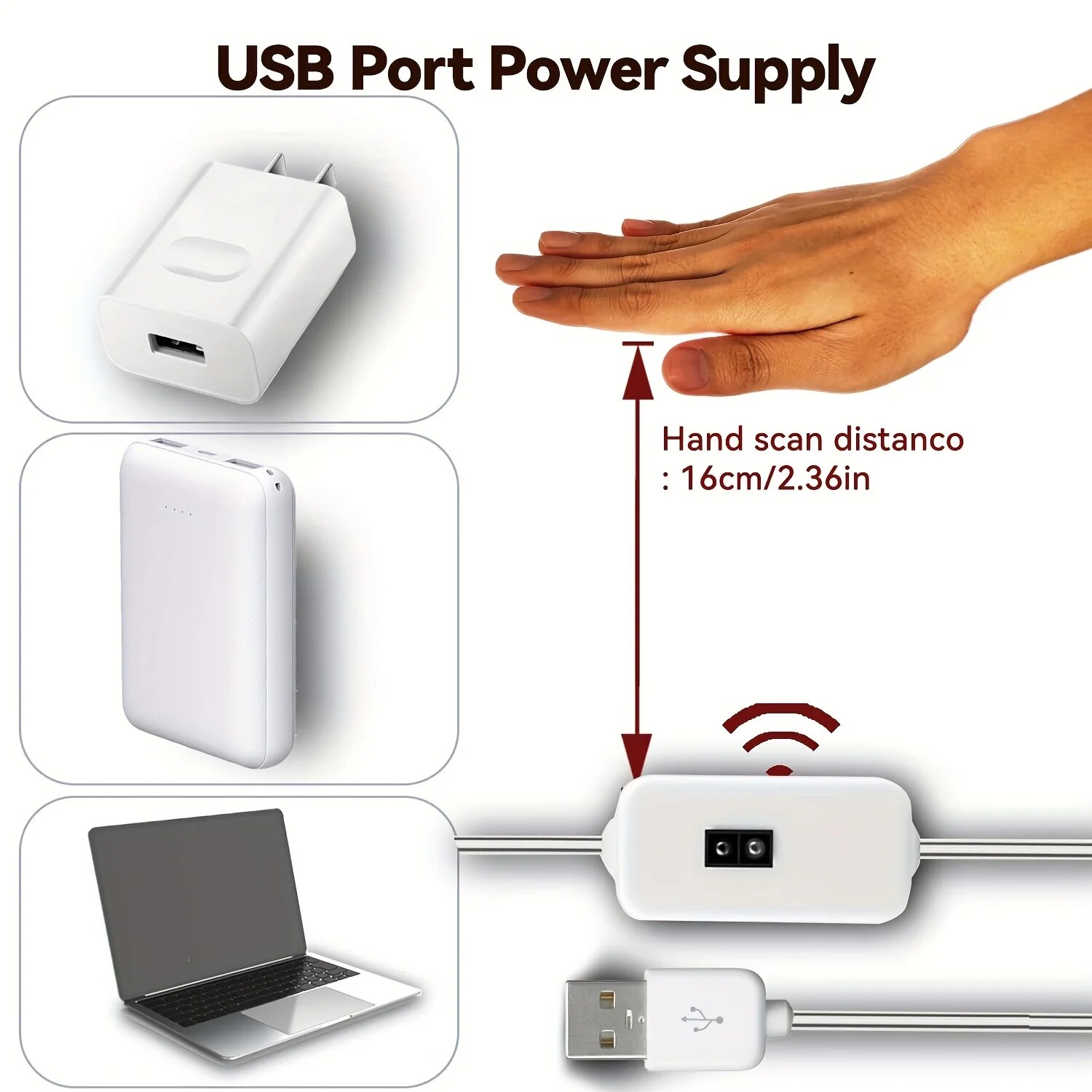 USB Gesture Sensor Night Lights Lamp 60 LEDs/m Strip Lights TV Backlight Kitchen Hand Sweep Waving Tape