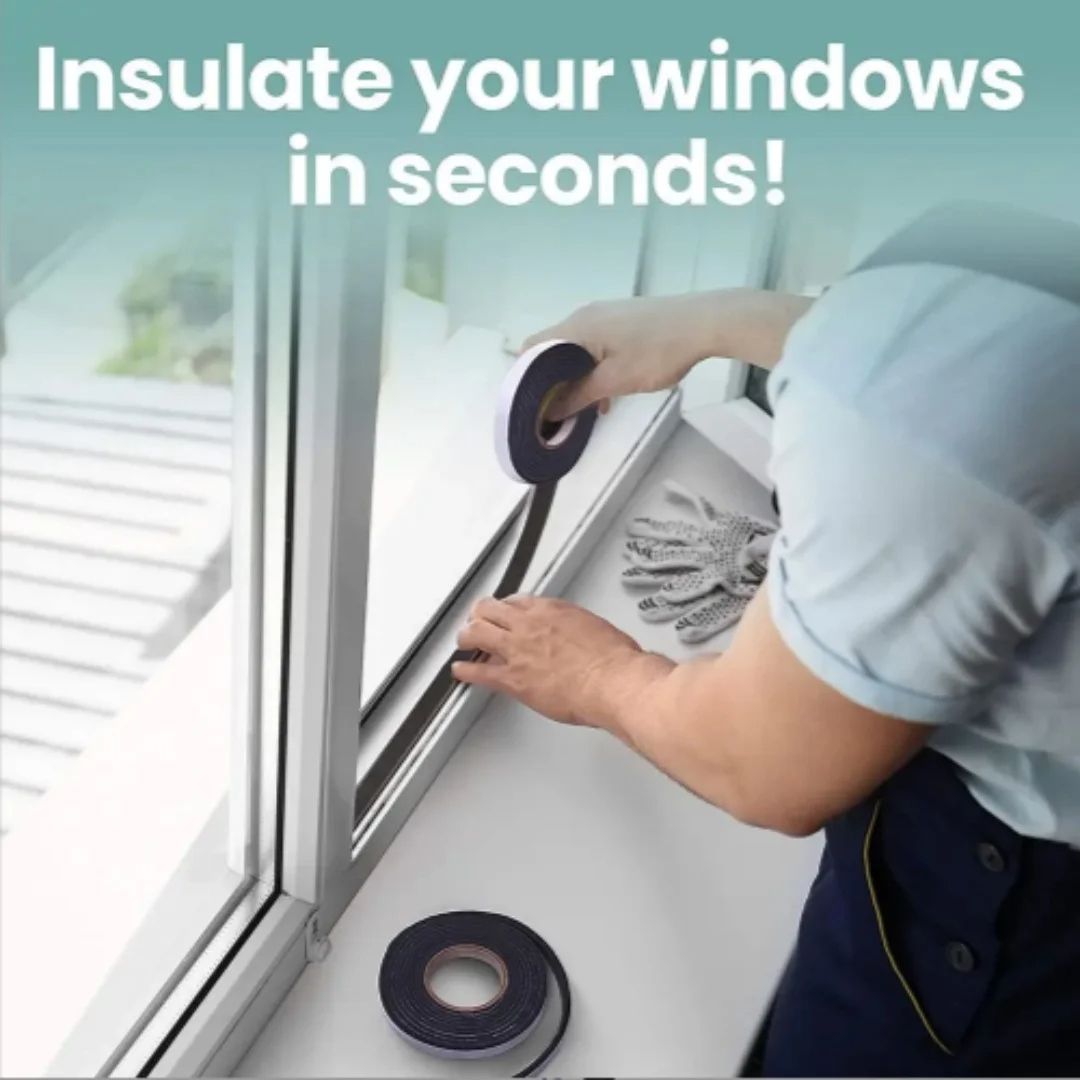 Foam Window Sealing Strips, Windproof, Soundproof, Dustproof Self-Adhesive Tape for Door & Window Weather Stripping