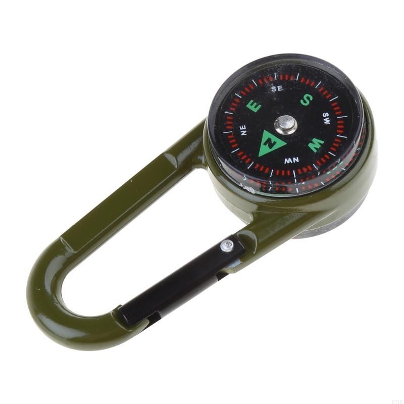 All In One Multifunctional Carabiner Compass Thermometer Keychain Outdoor Survival Clip