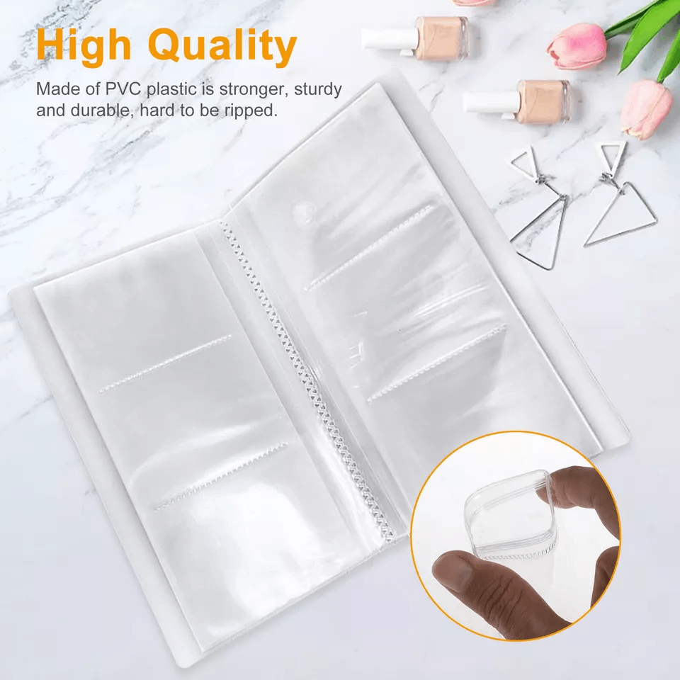 Jewelry Organizer Book with Clear Seal Bags, Reclosable Storage Binder for Earrings, Rings & Accessories