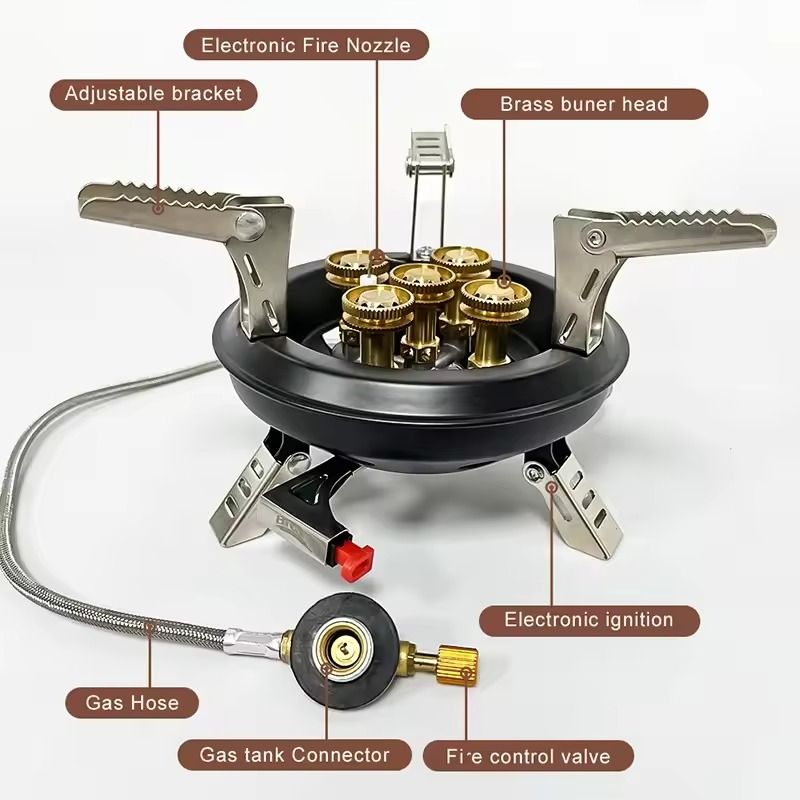 BRS-201A 16000W High Power Camping Gas Stove – Windproof Propane Burner with Piezo Ignition