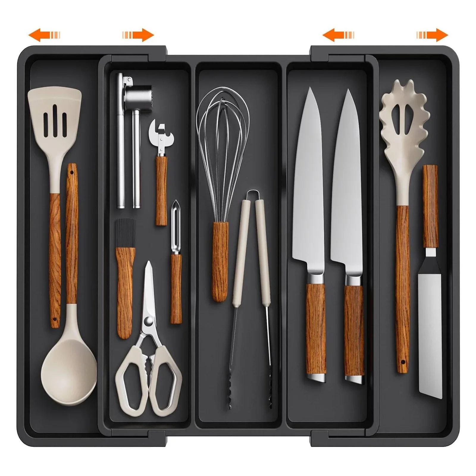 Expandable Kitchen Drawer Utensil Organizer Tray