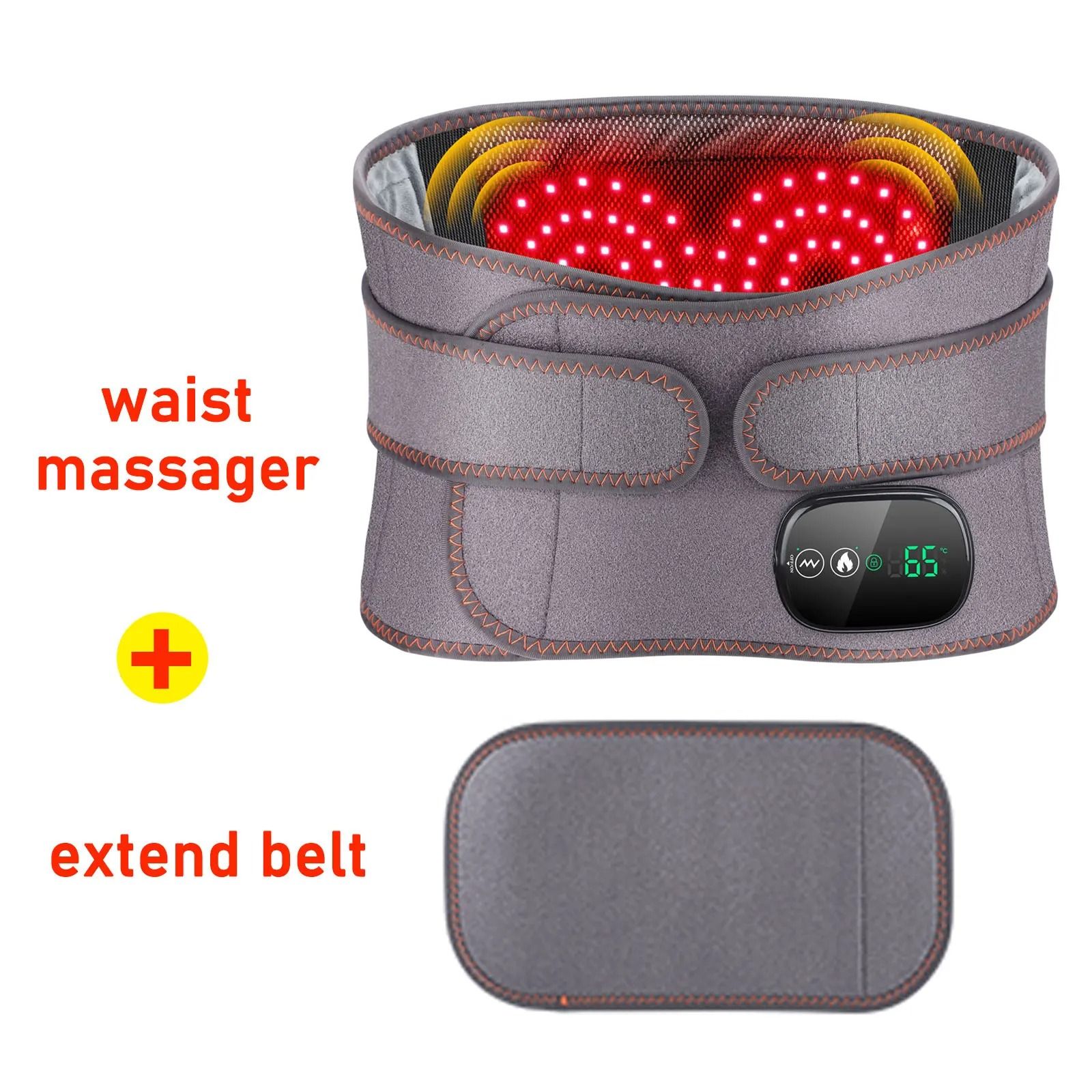Electric Heating Waist Massager Belt with Vibration and Hot Compress