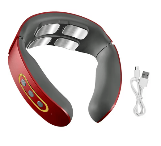 Electric Neck Shoulder Pulse Massager with Heat Adjustable Cervical Pain Relief Device