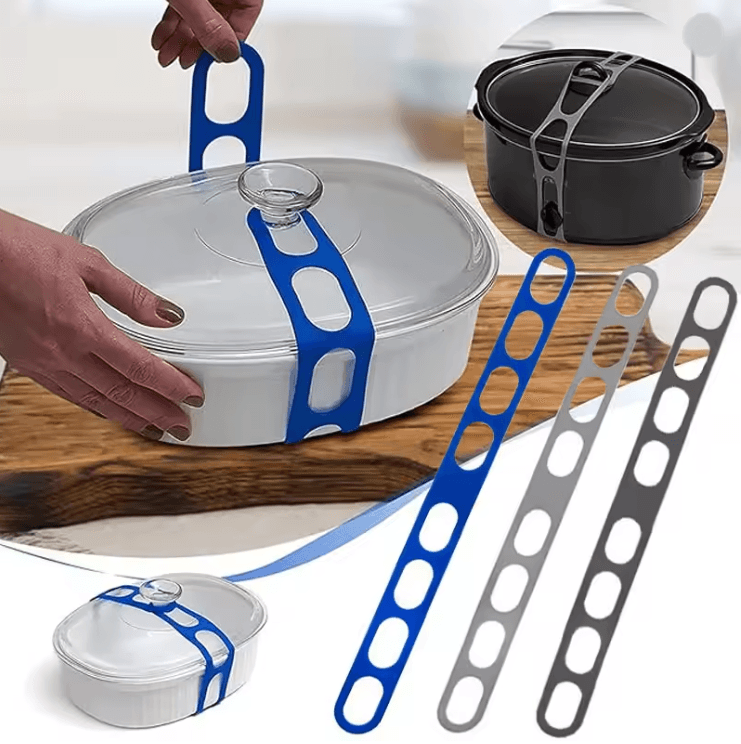 Reusable Silicone Elastic Pot Lid Strap Universal Food Container Holder