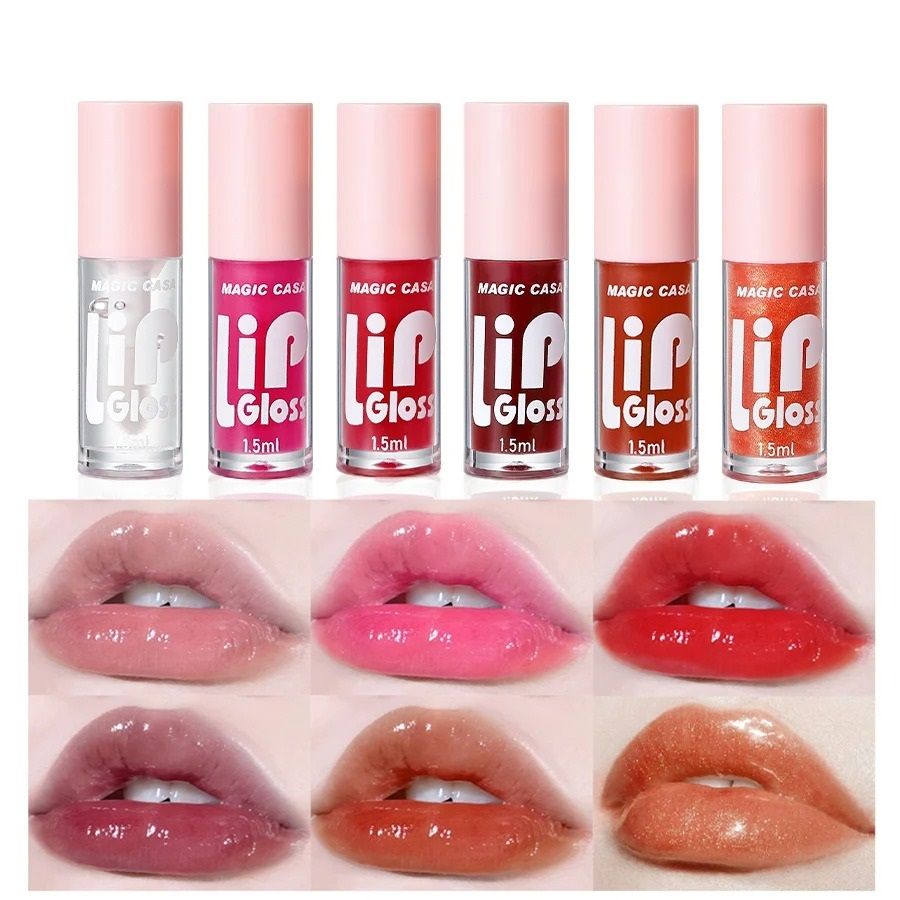 Hydrating Jelly Lip Oil 6 Piece Set Nourishing Long Lasting Lip Care