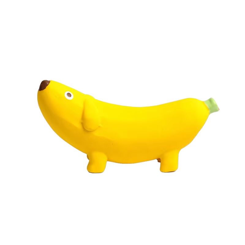 Banana-Shape Squeaky Dog Toy Latex Chew Toy – Bite-Resistant Interactive Pet Toy