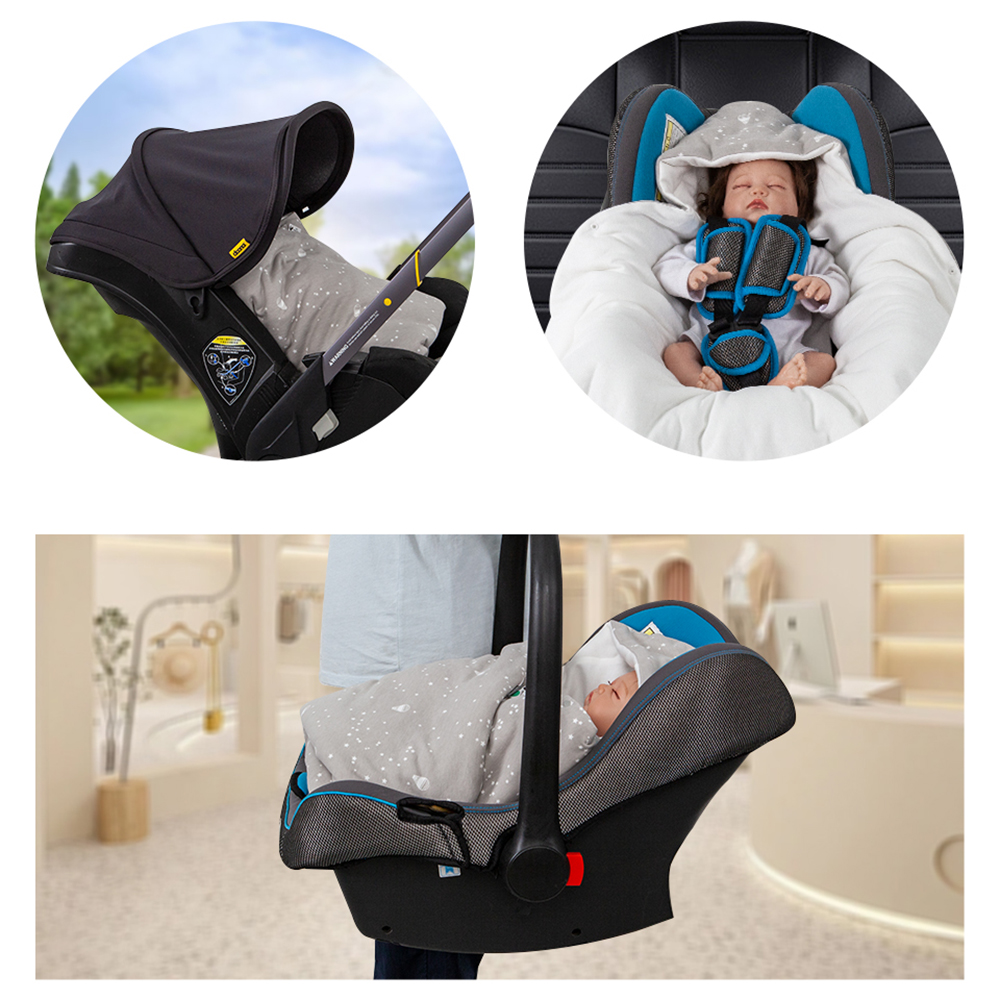 Windproof Hooded Baby Wrap Blanket for the Newborn, Autumn Warm Envelope for Infant Car Seat Discharge