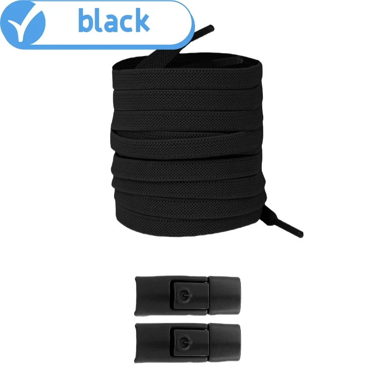 New Without Ties Elastic Laces No Tie Shoe Laces Press Lock Shoelaces Sneaker Kids Adult 8mm Widened Flat Shoelace For S