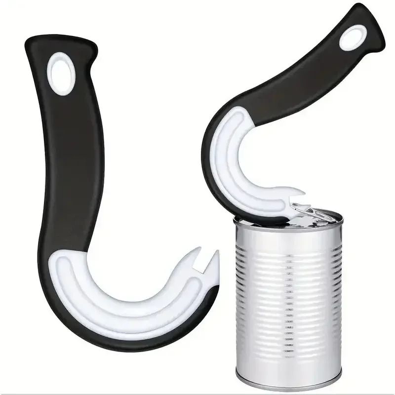 Easy Open Ring Pull Can Opener J-Hook Tool | Non-Slip Rubber Grip Pull Tab Helper for Seniors & Weak Hands