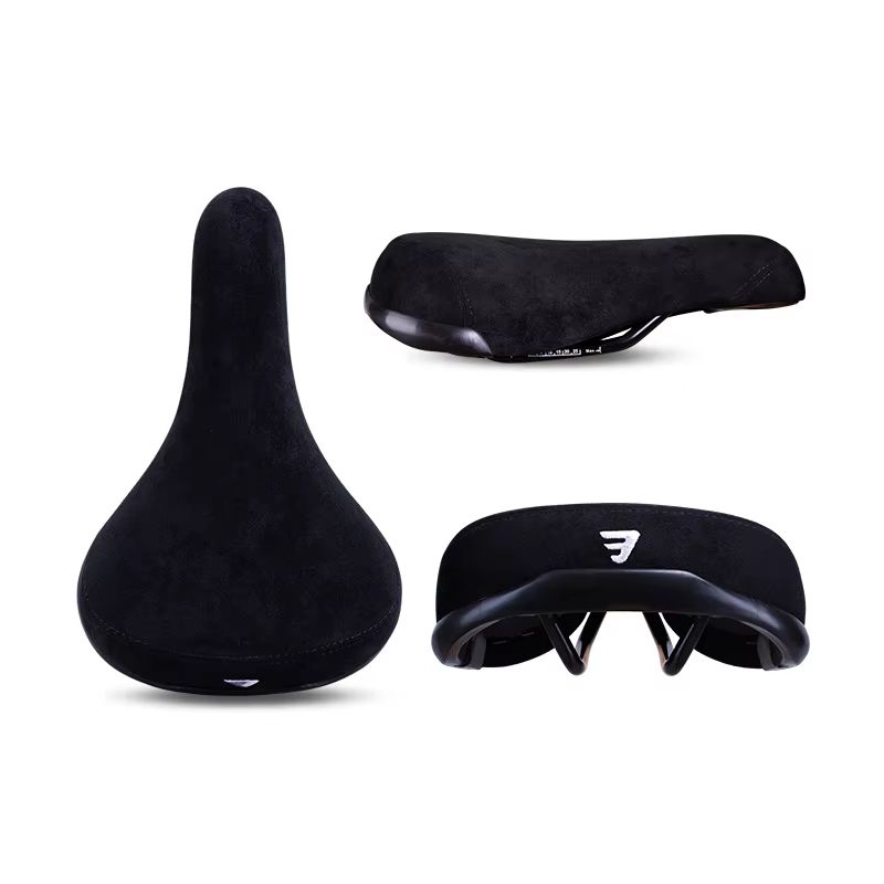 Funsea Bicycle Saddle Wheelie – Flannelette-Covered 8 mm Rail Bike Seat with Embroidered Logo