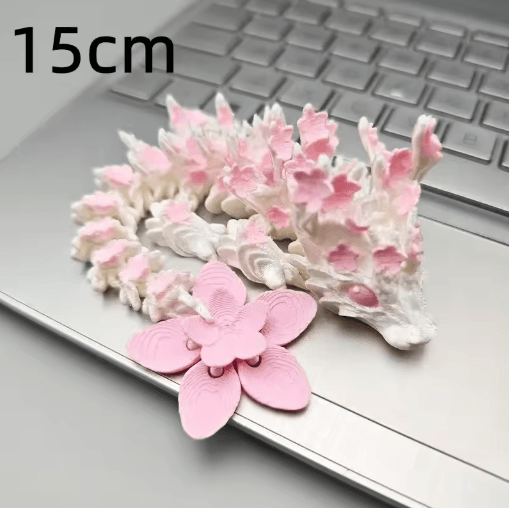 3D Printed Cherry Blossom Dragon Articulated Love Dragon Desk Decor
