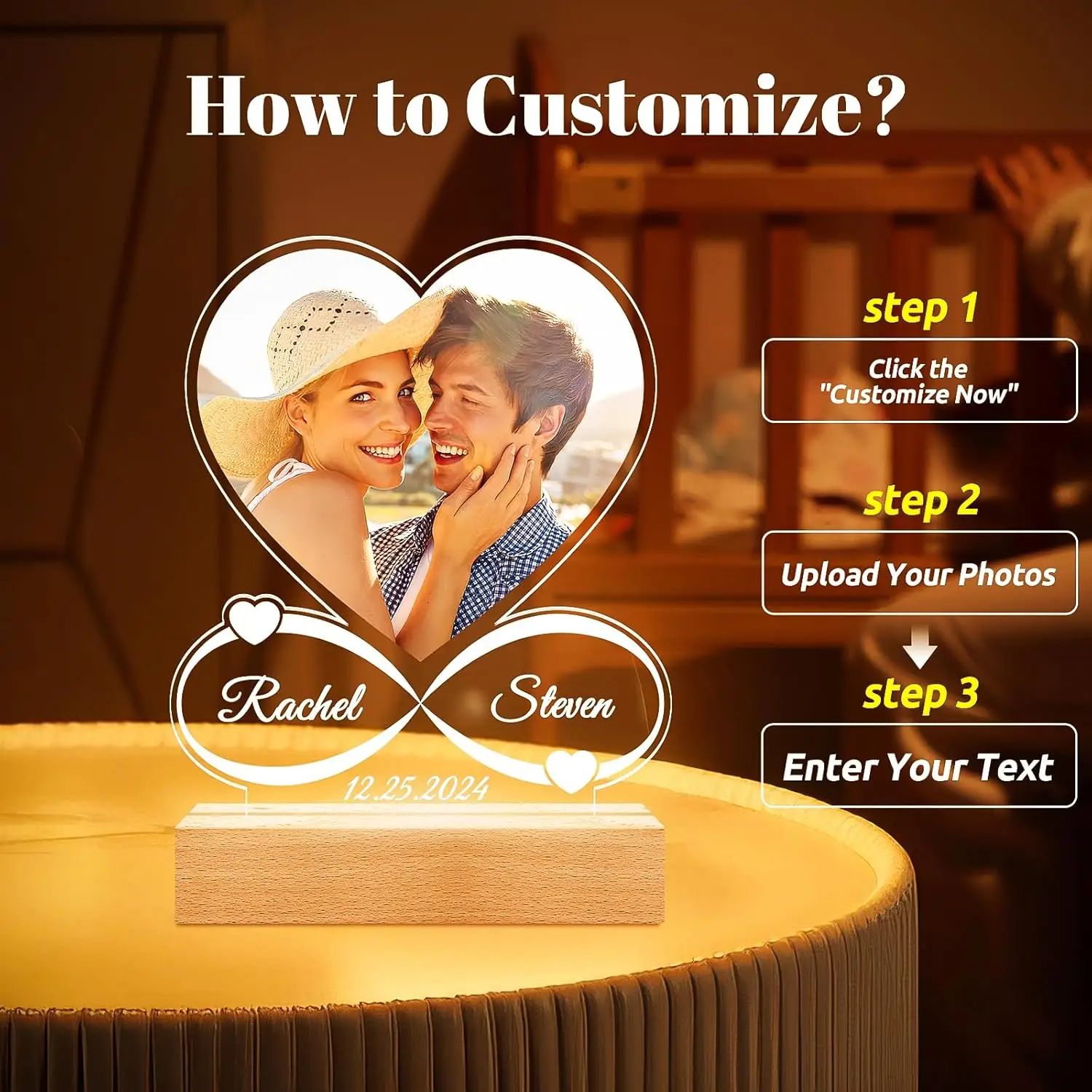 Personalized Spotify Acrylic Photo Lamp