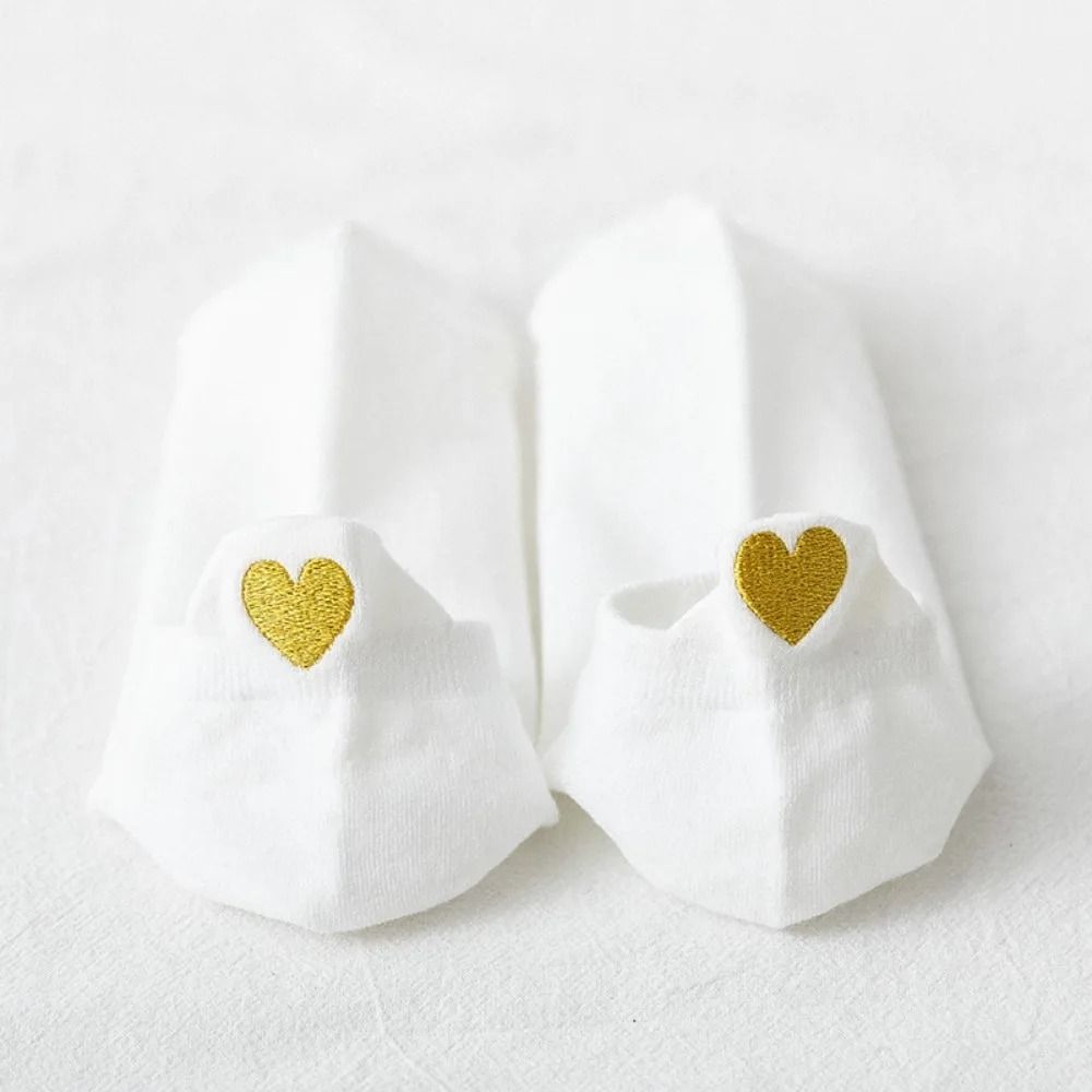 Sweet Heart Embroidered Low-Cut Boat Socks and Active Compression Anklets