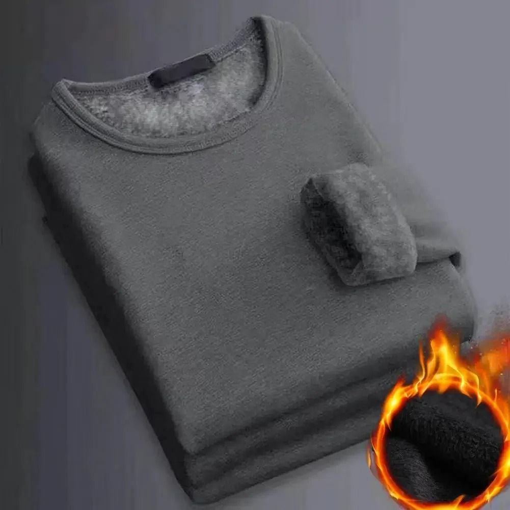 Mens Fleece Lined Thermal Shirt Warm Winter Long Sleeve Base Layer