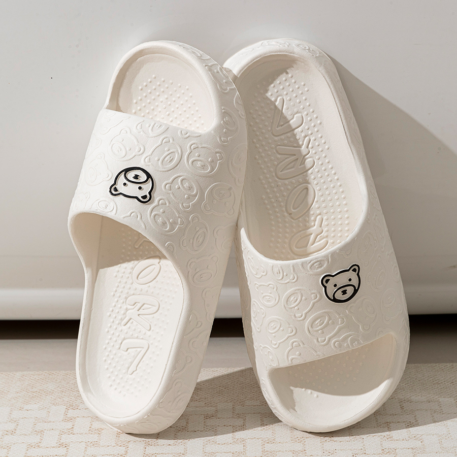 Cute Bear Women's Slippers Summer Indoor Soft Cartoon Sandals, Bathroom Anti-slip Outdoor, Couple Shoe Gift Ideas