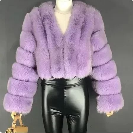 Luxury V-Neck Faux Fox Fur Coat | Chic Winter Teddy Jacket & High-Fashion Outerwear System