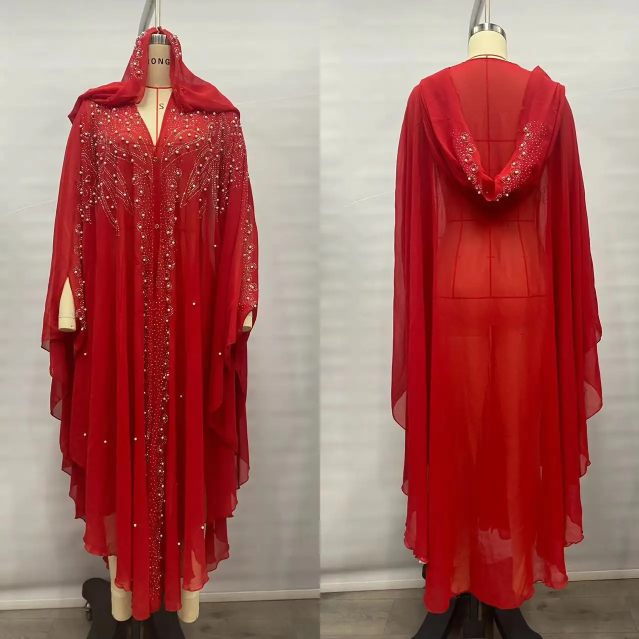 Vintage Thin Hooded Cloak Women Clothing Cape Dress, Fashion Ponchos, Coats & Jackets with Bling Diamond Party Style