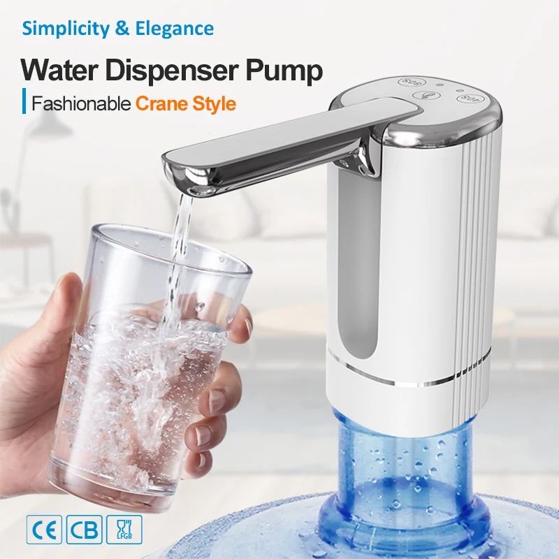 Foldable USB Rechargeable Water Bottle Dispenser Pump for 1–5 Gallon Jugs