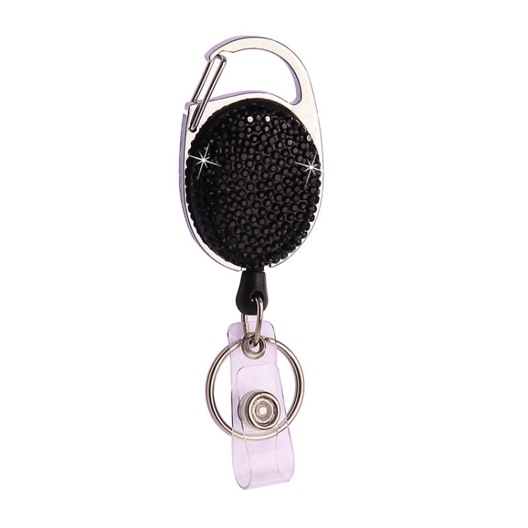 Retractable Badge Reel Keychain with Ceramic Clay Design, Durable ID Holder Clip