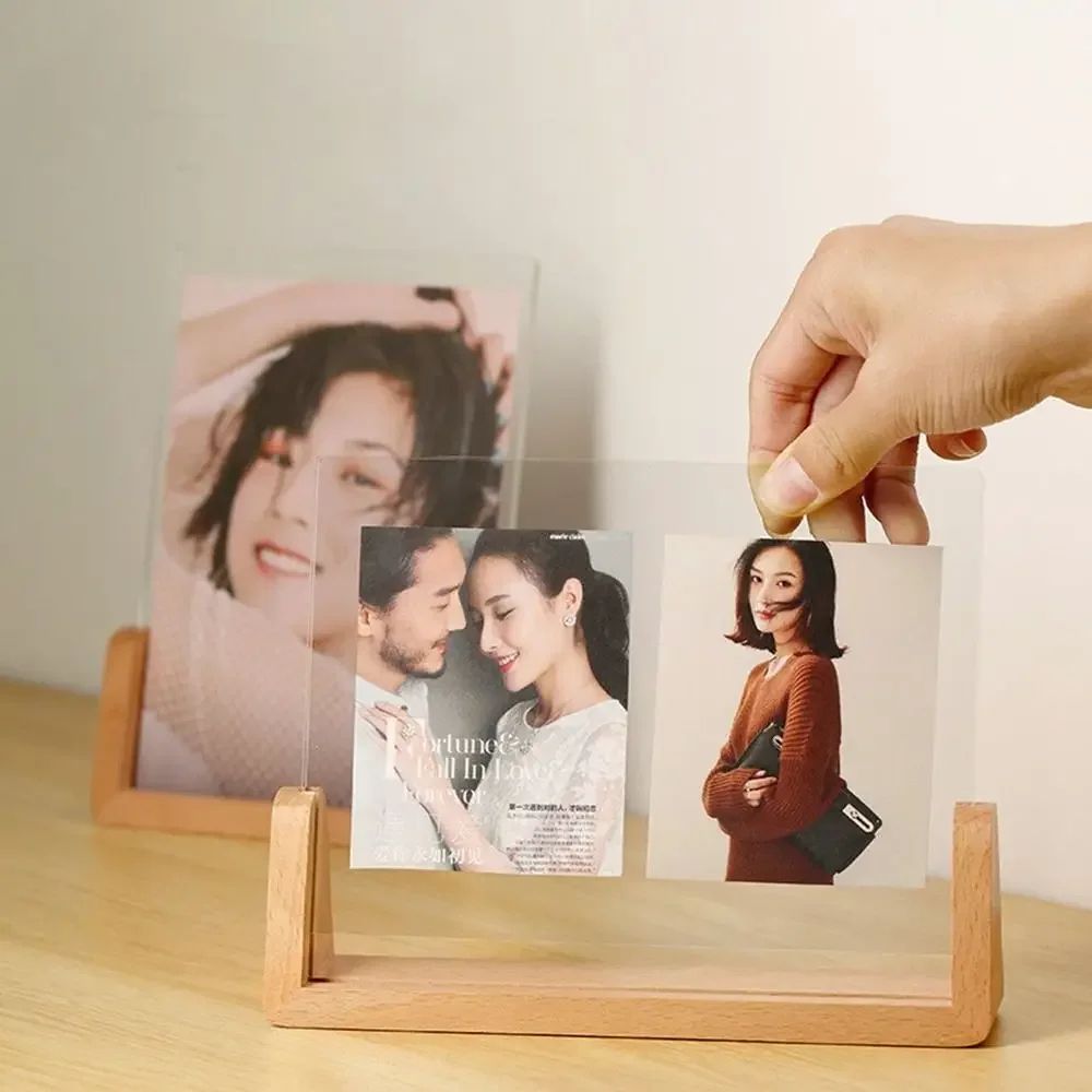 Walnut and Beech Acrylic U-Shape Photo Frame