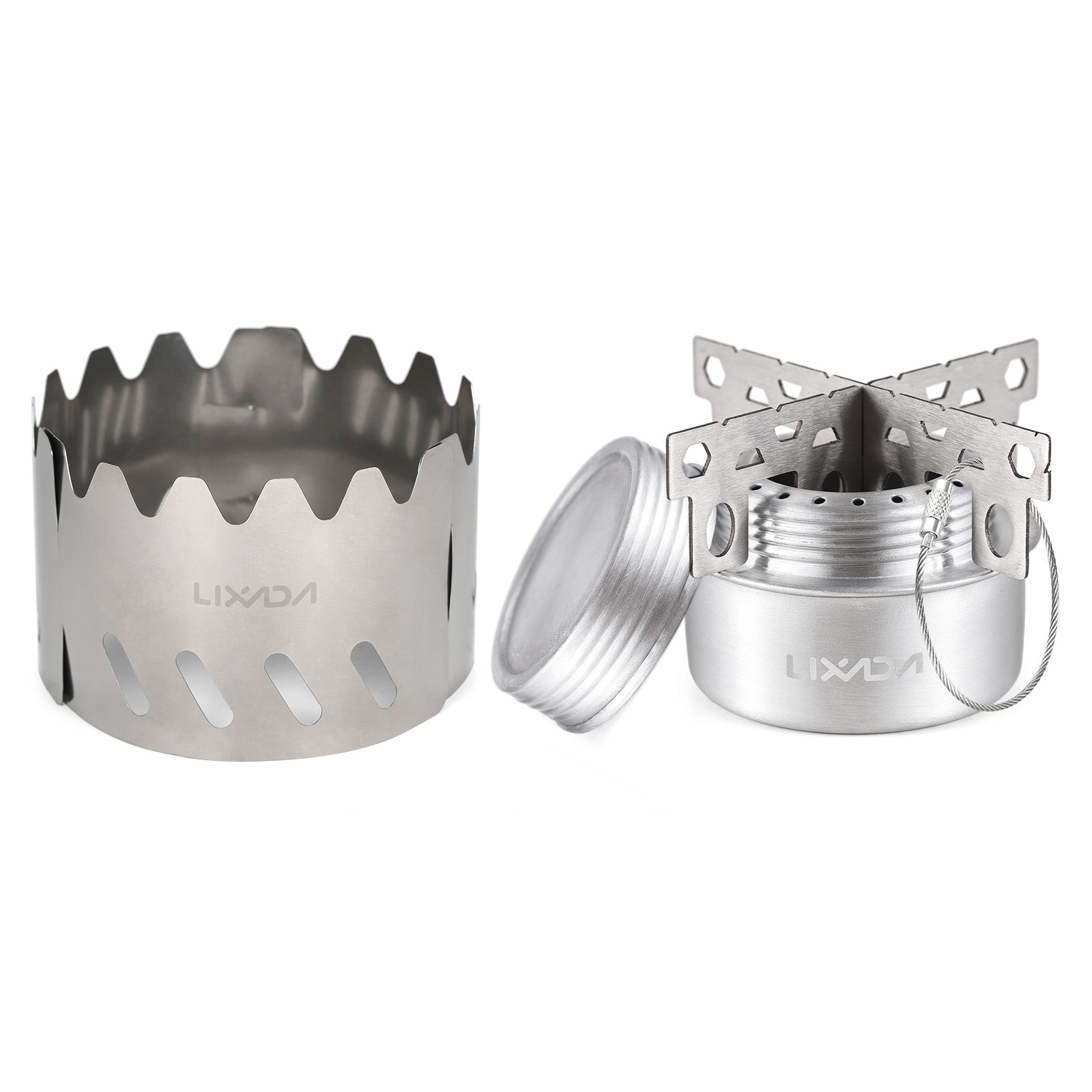 Outdoor Mini Alcohol Stove Lightweight Aluminum Alloy Cooking Stove for Camping, Hiking, and Backpacking with Lid