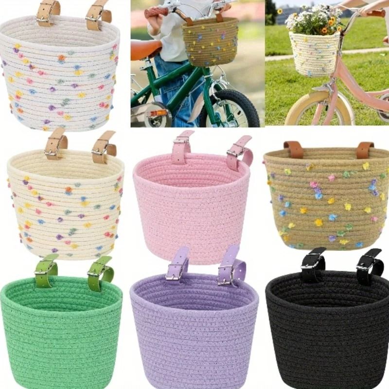 Cute Bicycle Basket Large Capacity Polyester Front Basket for Commuter Bikes