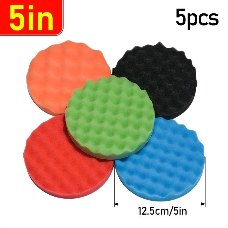 Car Polishing Pad Set 5 Piece Foam Buffing and Waxing Kit