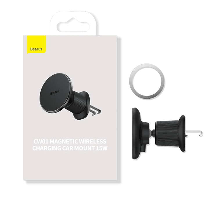Baseus Magnetic Wireless Car Charger with 15W Fast Charging and Phone Mount