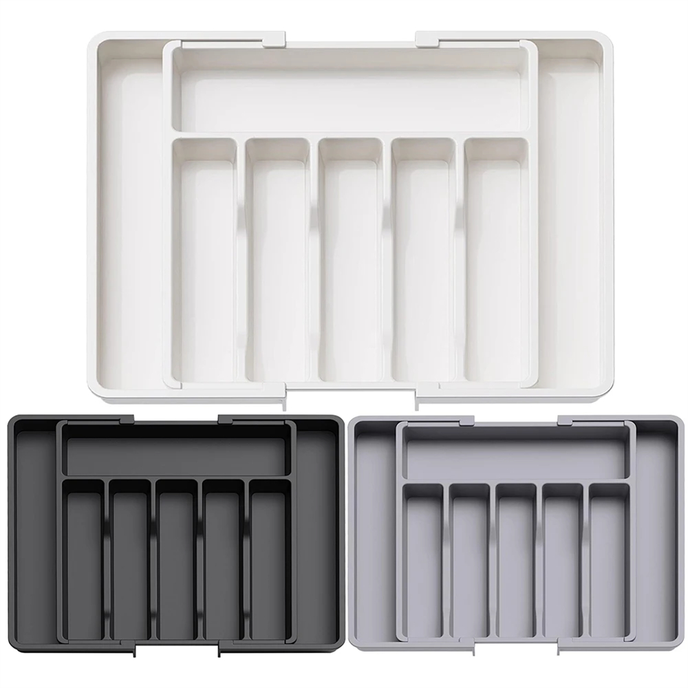 Expandable Silverware Drawer Organizer – Adjustable Utensil Tray for Forks, Knives & Spoons