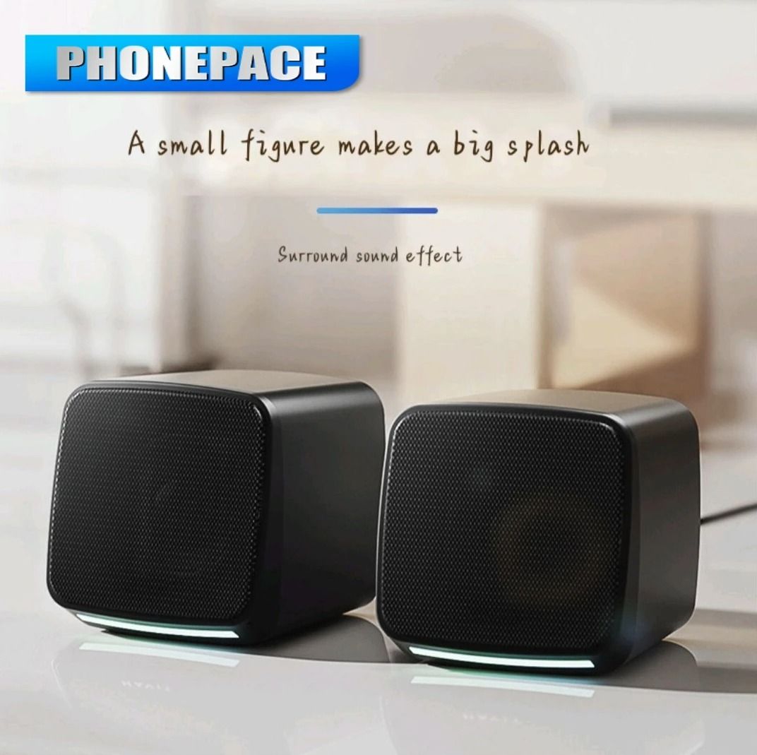 1078 Home Computer Speaker with 3D Surround Sound and Heavy Bass for Desktop and Laptop