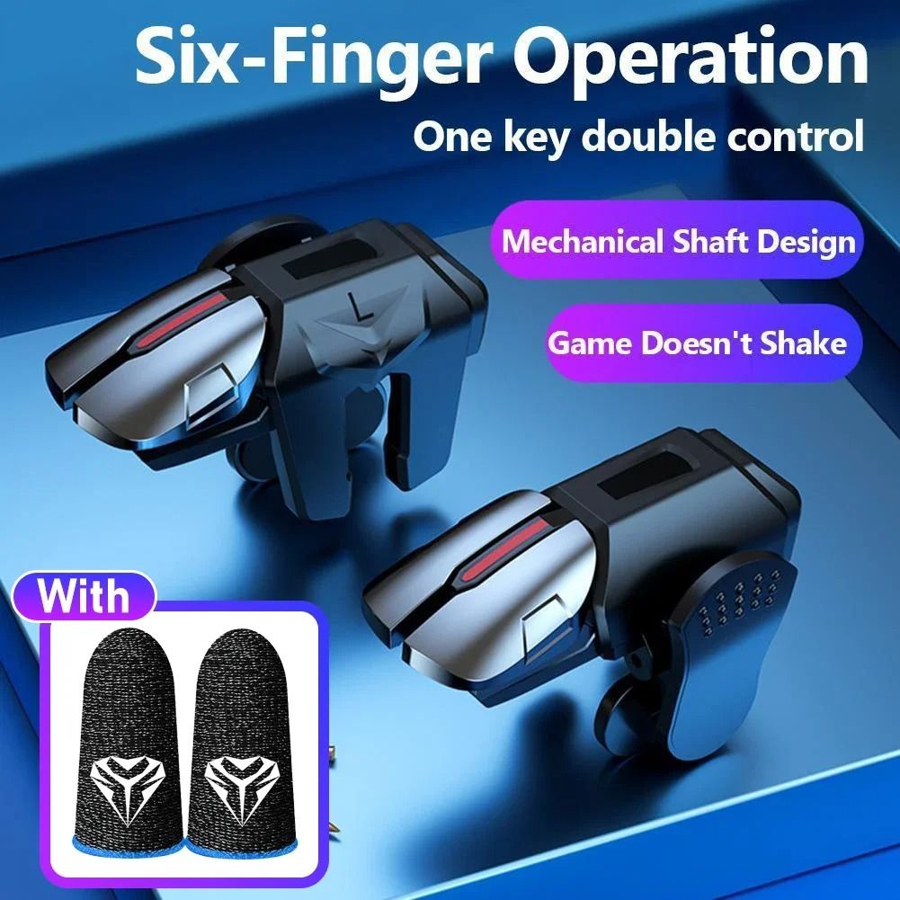 G21 Mobile Phone Game Trigger 6 Finger Aim Shooting Gamepad Joystick Controller