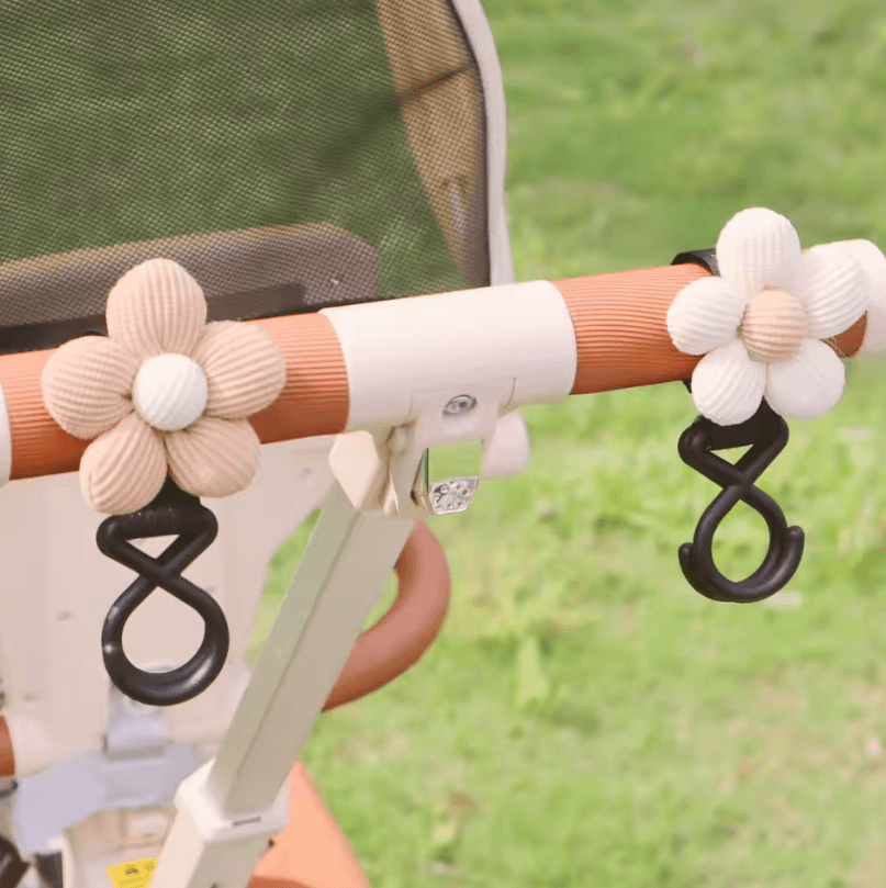Cute Floral Baby Stroller Hook – Multifunction Hanging Storage for On-the-Go Parents