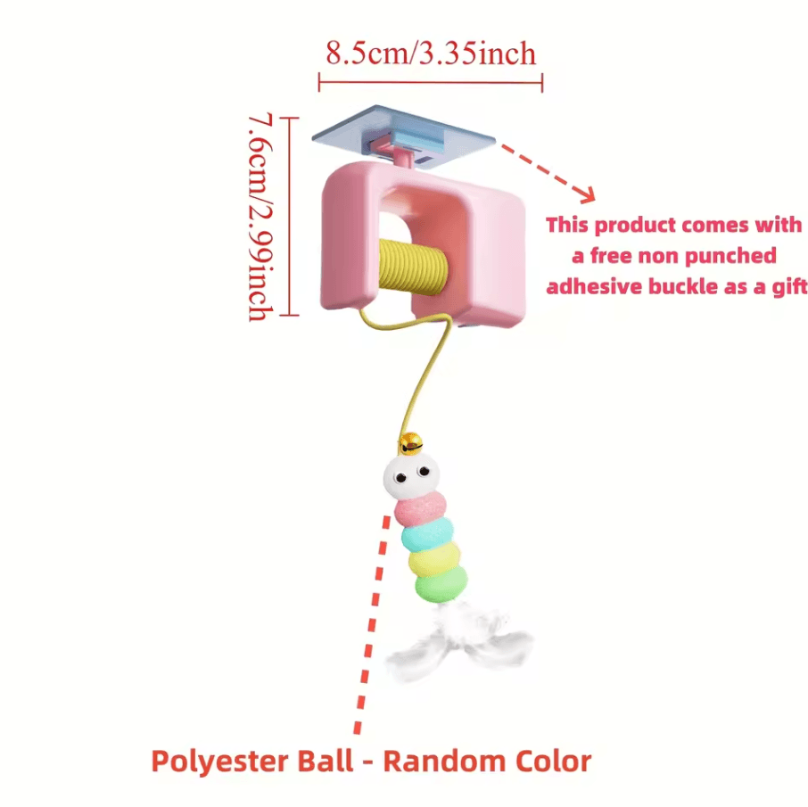 Electric Interactive Cat Teasing Stick Toy with Automatic Flying Bird and Elastic Rope