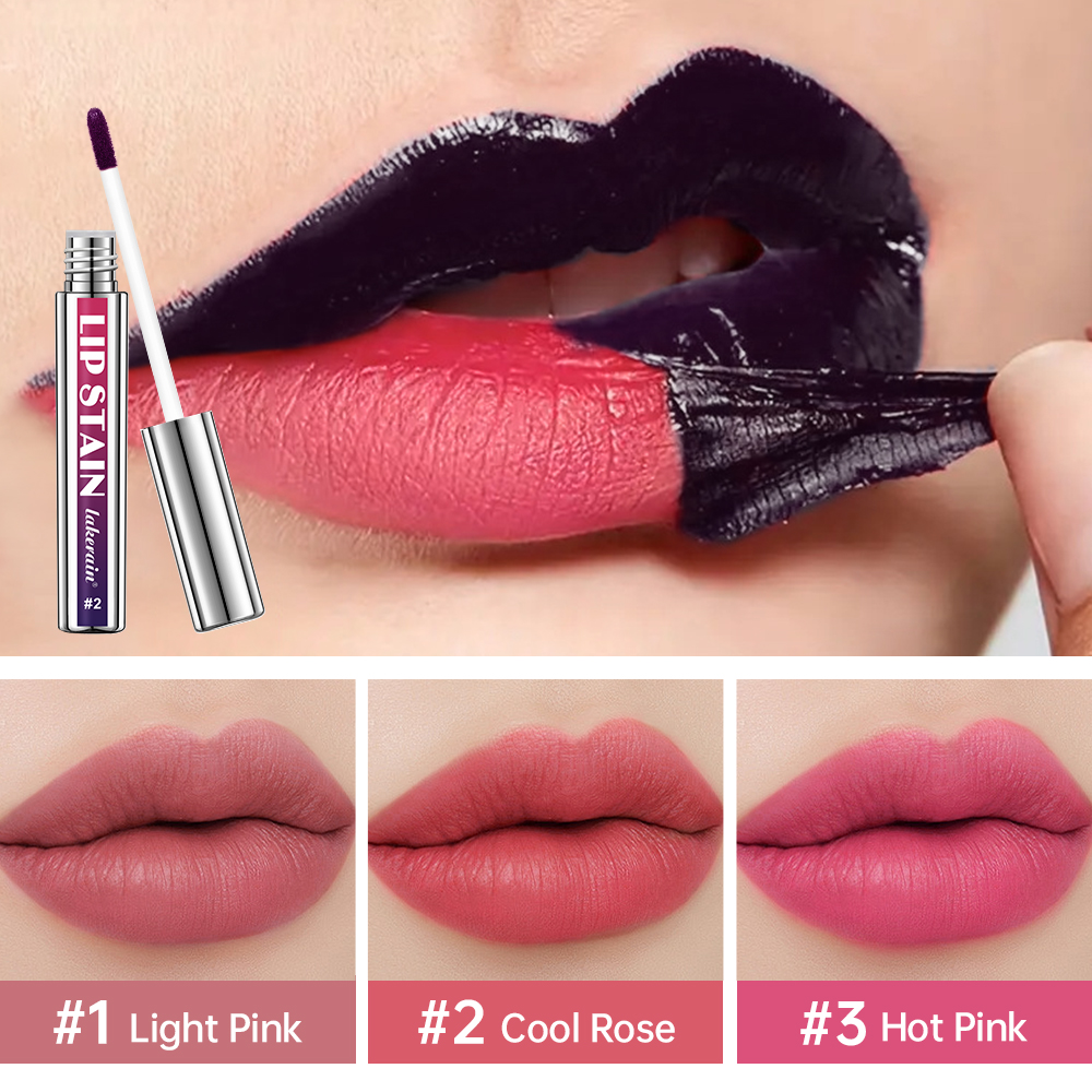 Peel Off Lip Stain Matte Lip Tint for Lips 24H Waterproof Liquid Lipstick, Water Resistant Lip Color, Fade Proof Makeup