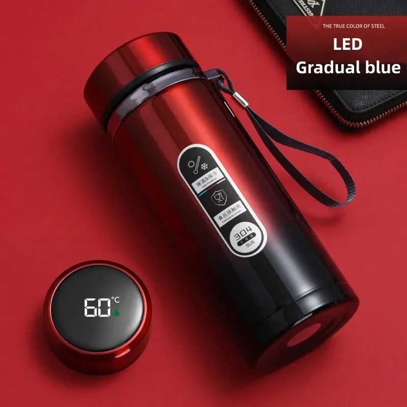 Stainless Steel Thermos Bottle with LED Temperature Display Insulated Water Bottle Vacuum Flask 500ml and 1L