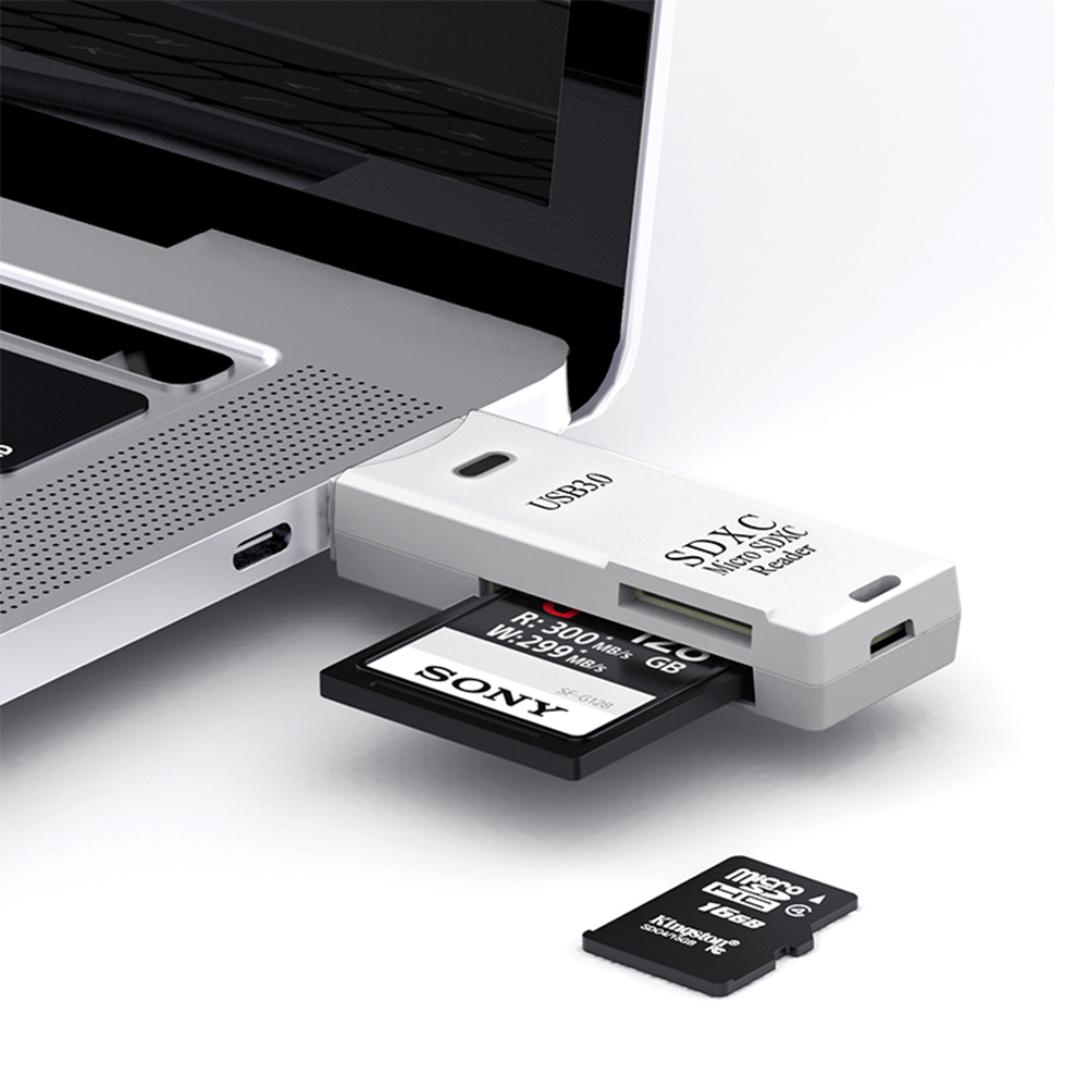 Dual Slot USB 3.0 Card Reader, High-Speed Micro TF & SD Adapter for Laptop & PC Accessories