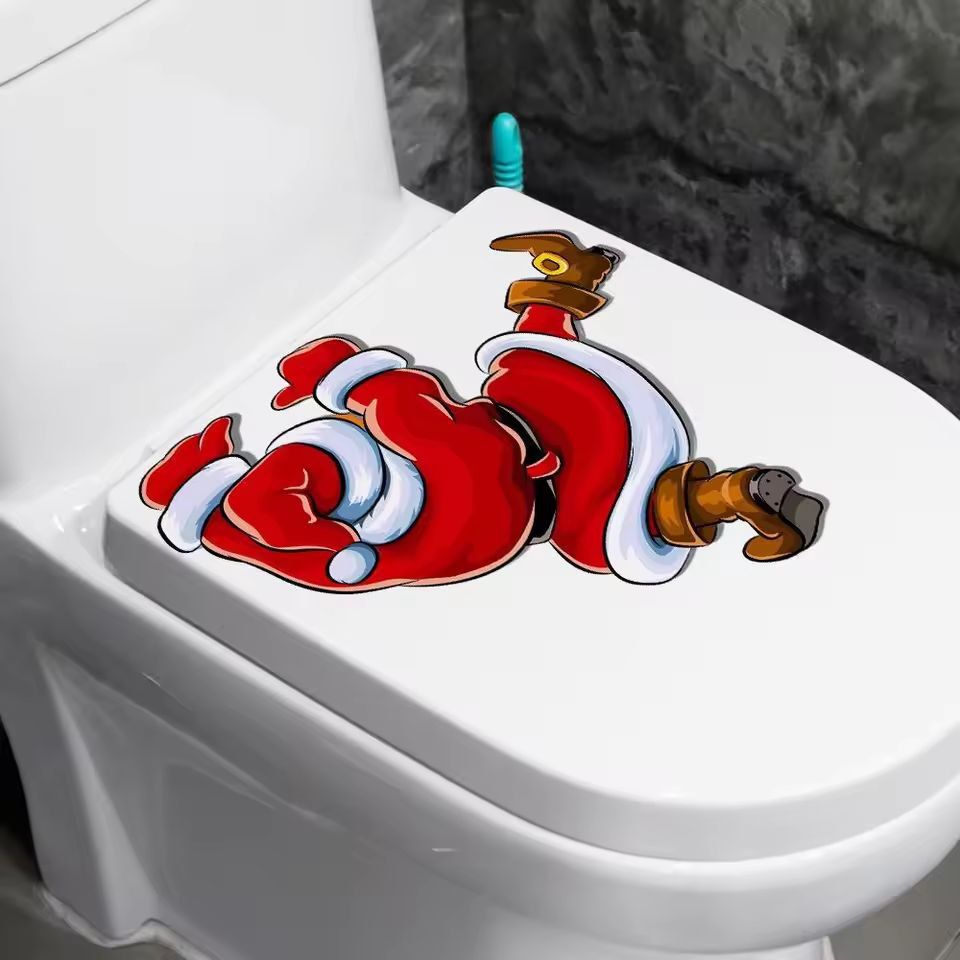 FestiveJoy Santa Bathroom Toilet Sticker