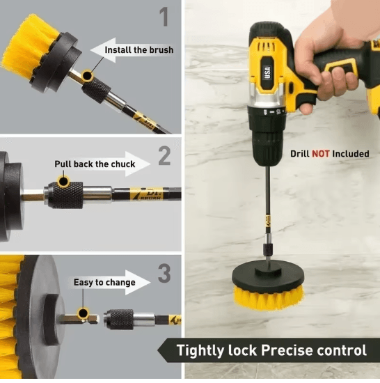 Electric Drill Brush Scrubber Set for Bathroom and Household Deep Cleaning