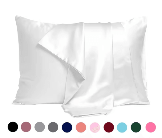 2 Piece Satin Silk Pillowcase Set Super Soft Hair and Beauty Pillow Cases Standard Size