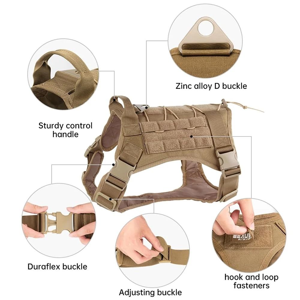 Professional Heavy Duty Tactical Dog Harness with No Pull Design