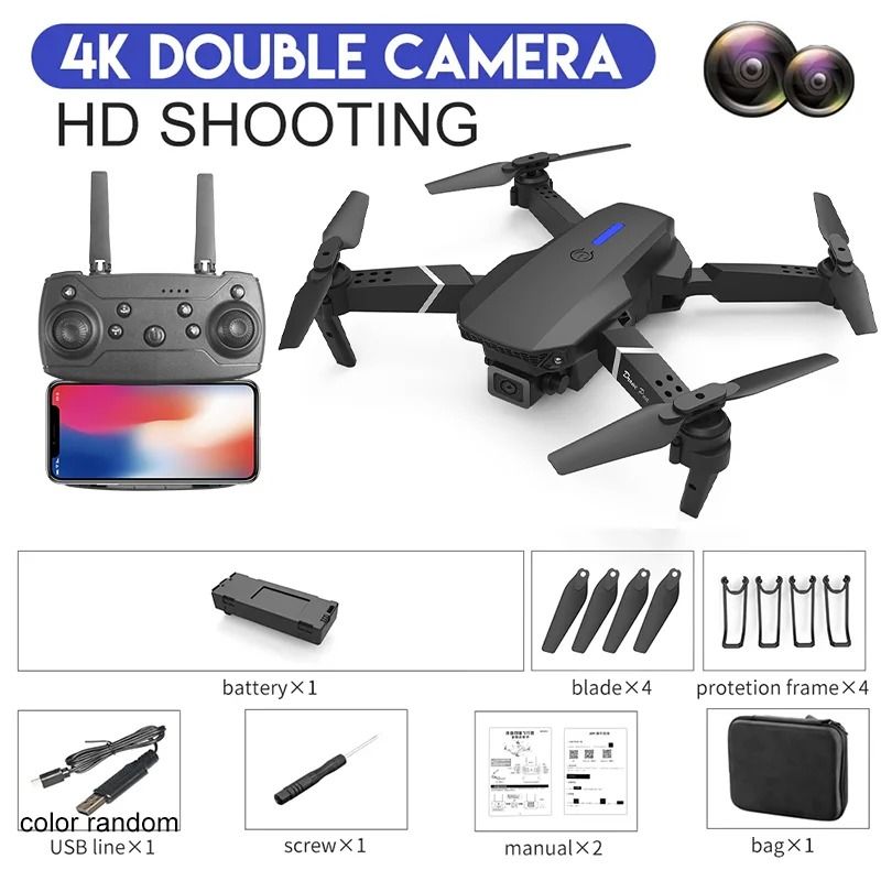 2024 E88Pro Foldable RC Drone with 4K Camera and 3 Batteries
