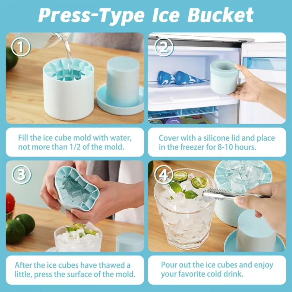 Quick Chill Silicone Ice Cube Mold Cup with Easy Release Cylinder Design