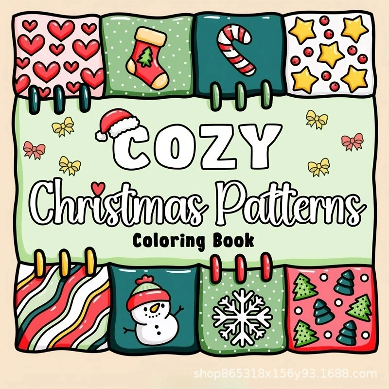 Christmas Coloring Book for Adults and Kids, Stress Relief Art Therapy, Perfect Gift for Holiday Parties and Birthdays
